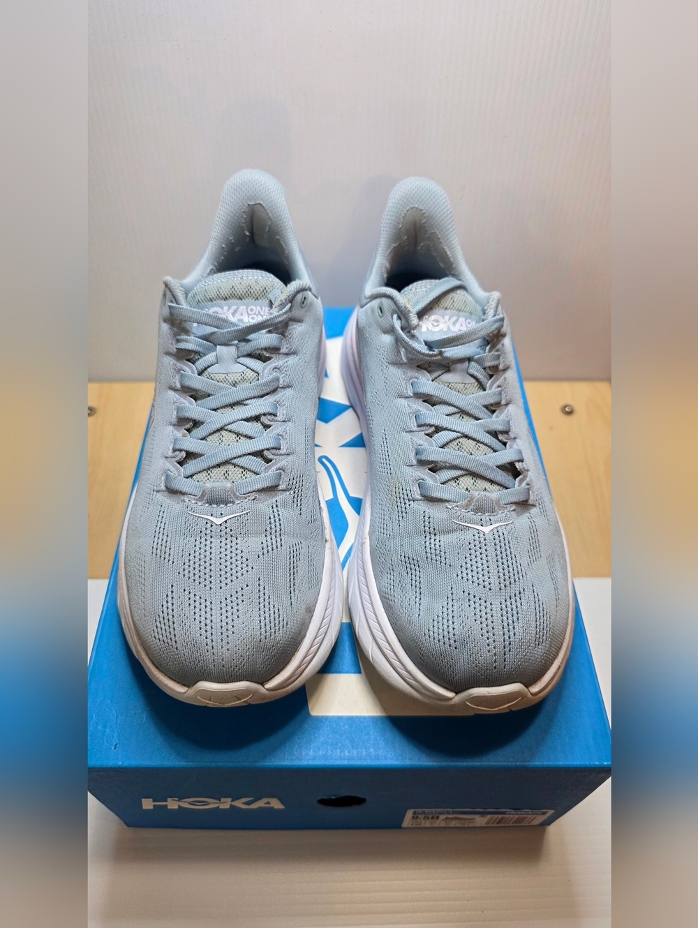 Hoka One One Mach 4 Light Blue Women Athletic Running Shoes W9.5B Original Box